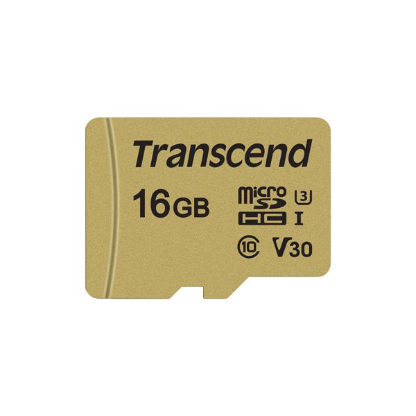 Transcend Gold 500S microSD w/adp (V30) R95/W60 16
