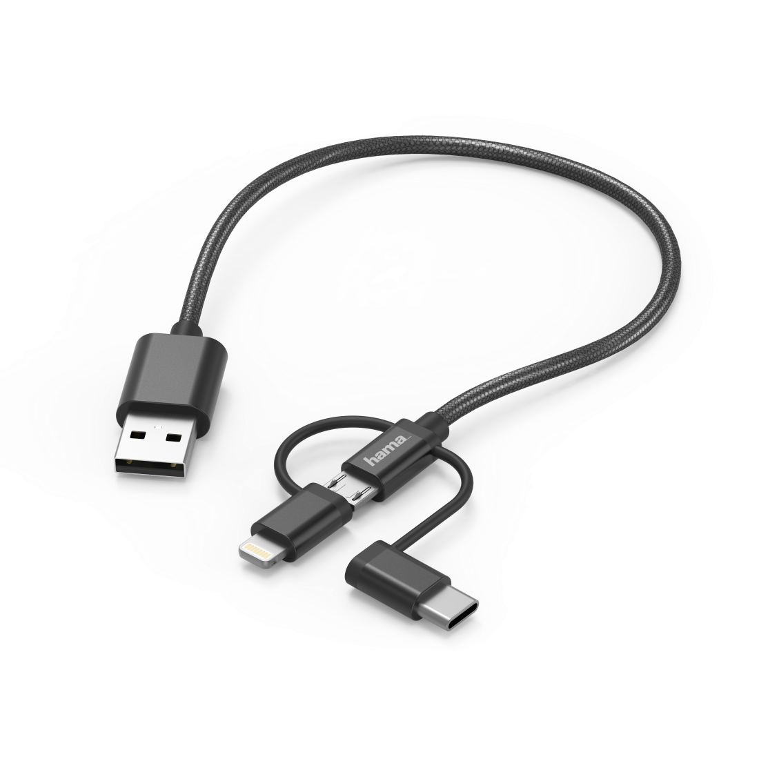 kabel HAMA 3w1 MICRO USB,USB Typ-C, LIGHTNING 20cm