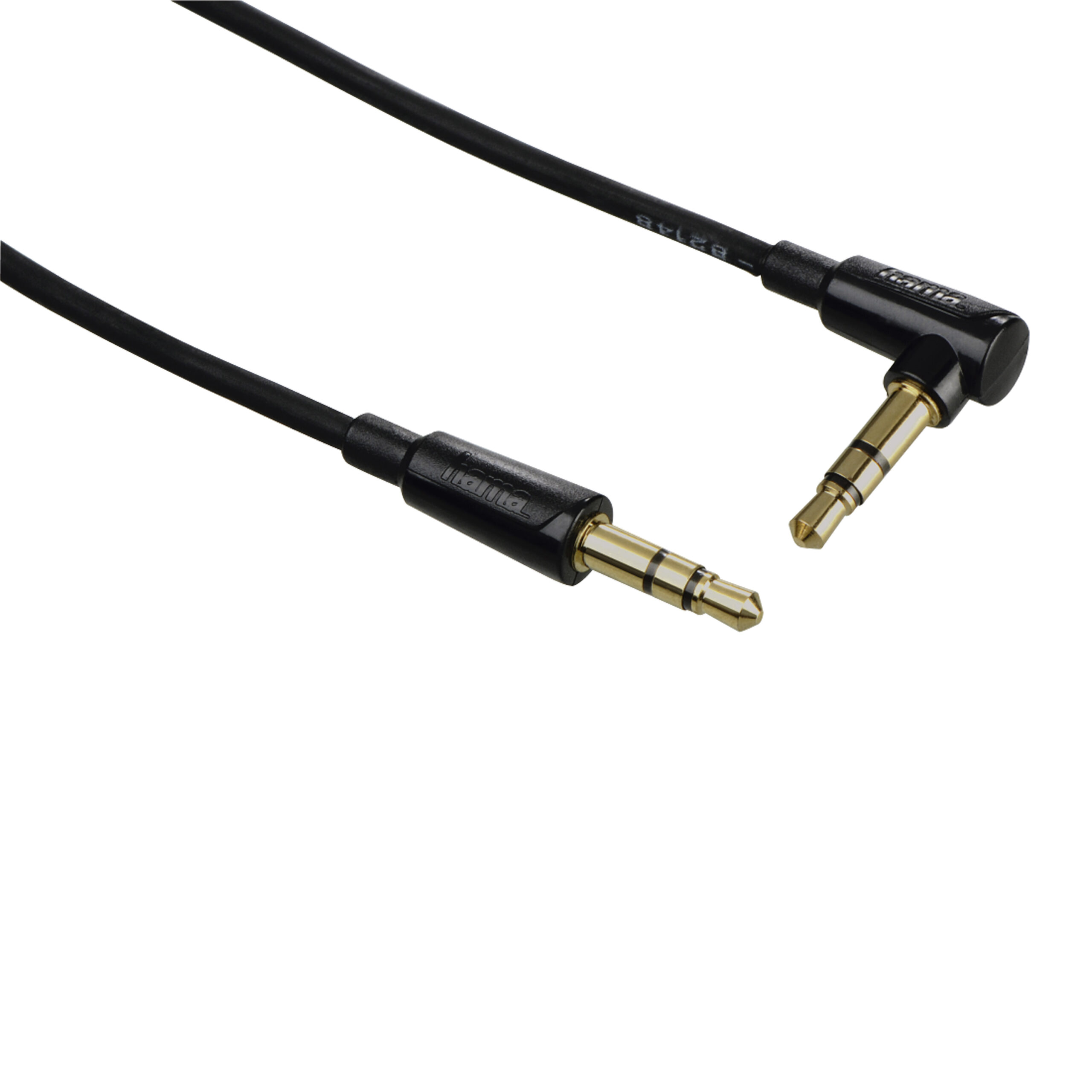 Kabel audio jack 3,5mm kątowy 0,75m Hama Czarny